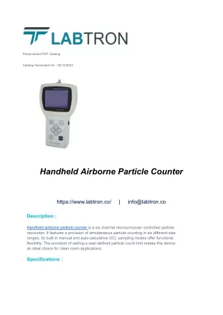 Handheld Airborne Particle Counter