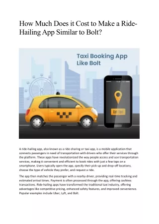 How Much Does it Cost to Make a Ride-Hailing App Similar to Bolt