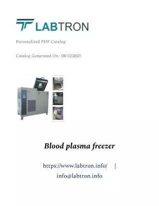Blood plasma freezer