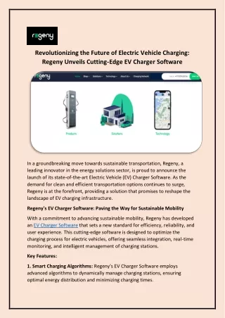 EV Charger in Software - Regeny