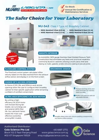 NU-543 Class II Type A2 Biosafety Cabinet