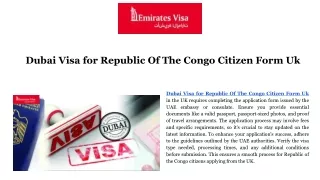 Dubai Visa for Republic Of The Congo Citizen Form Uk