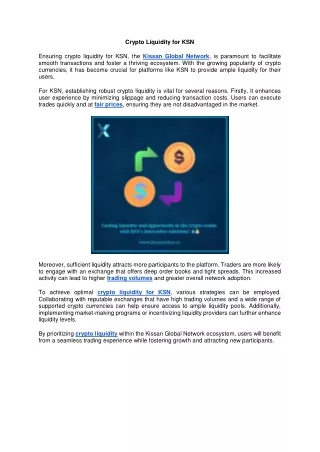 Crypto Liquidity for KSN