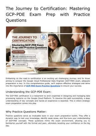 The Journey to Certification_ Mastering GCP-PDE Exam Prep with Practice Questions