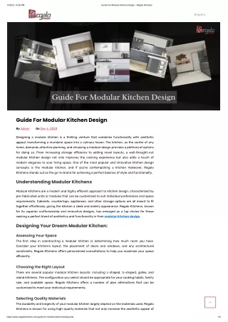 Guide For Modular Kitchen Design