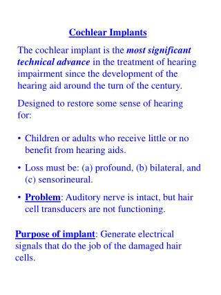 Cochlear Implants