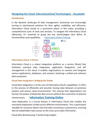 Informatica CAI & CDI Online Training - Visualpath