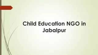 Child Education NGO in Jabalpur