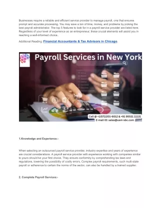 What to Look for When Choosing a Payroll Service Provider?