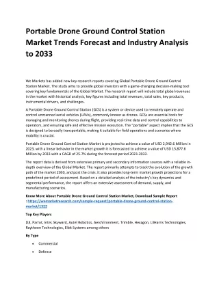 Portable Drone Ground Control Station Market