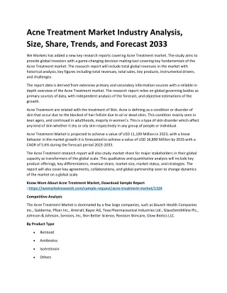 Acne Treatment Market