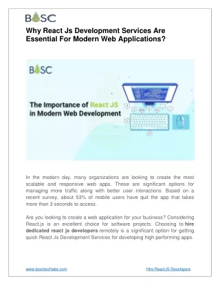 Maximizing Web App Performance with React JS Development Services