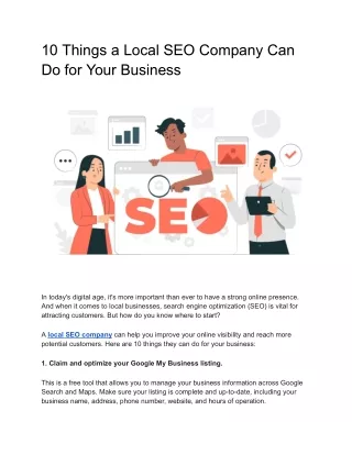 10 Things a Local SEO Company Can Do for Your Business