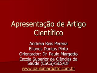 Apresentação de Artigo Científico