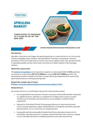 Spirulina Market SWOT Analysis by Future Scope from 2023-2033