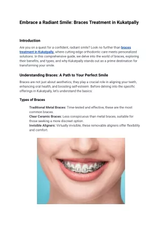 braces treatment in kukatpally