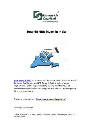 How do NRIs invest in India