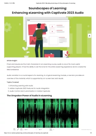 Soundscapes of Learning: Enhancing eLearning with Captivate 2023 Audio