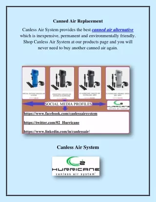 Canned Air Replacement, canlessair.com