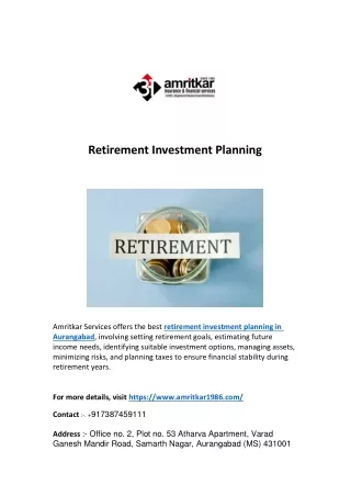 Retirement Investment Planning