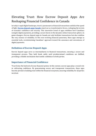 Elevating Trust_ How Escrow Deposit Apps Are Reshaping Financial Confidence in Canada