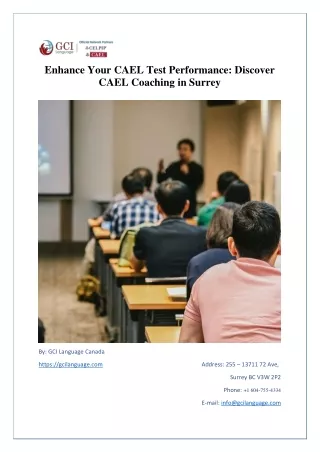 Enhance Your CAEL Test Performance Discover CAEL Coaching in Surrey