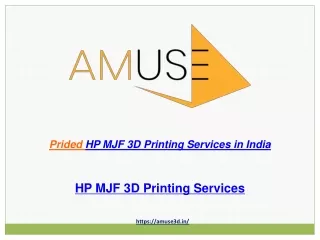 By using the services of the company AMUSE, you can discover the precision and quality of HP MJF 3D printing services in