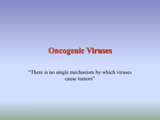 Oncogenic Viruses