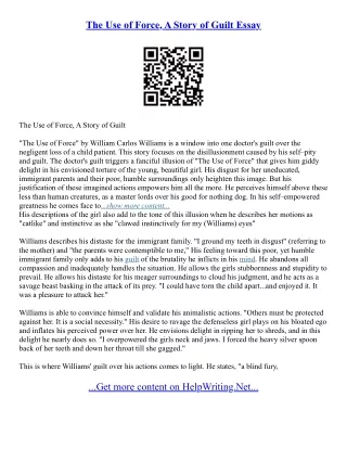 The Use Of Force Essay