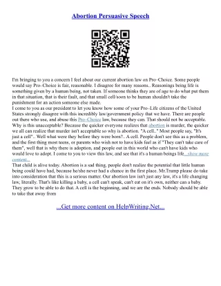 Informative Essay On Abortion