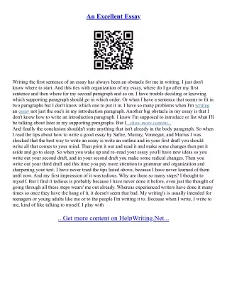 Excellent Essays