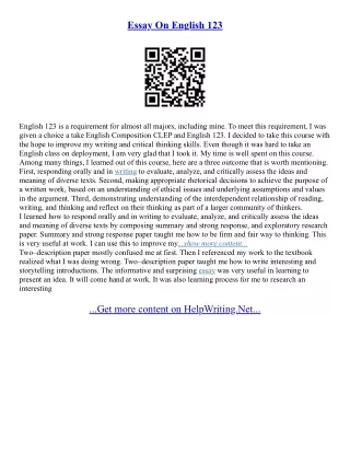123 Help Me Essays