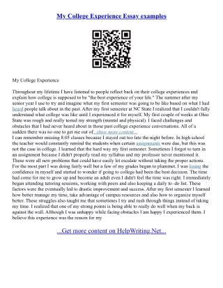 College Transfer Essay Example