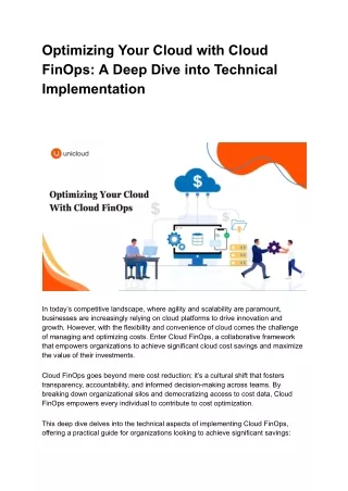 Optimizing Your Cloud with Cloud FinOps A Deep Dive into Technical Implementation