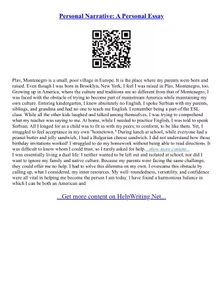 Starting A Personal Essay