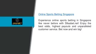 Online Sports Betting Singapore S9asbet.net