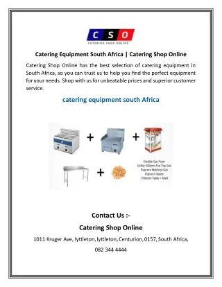 Catering Equipment South Africa   Catering Shop Online