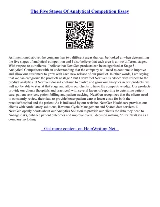 What Should You Do When Writing An Analytical Essay