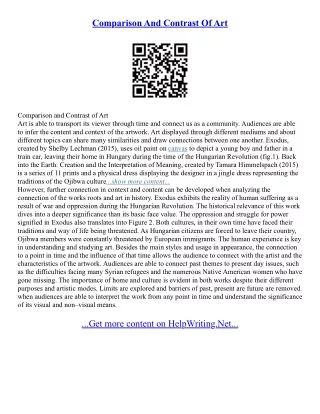 Compare And Contrast Art Essay