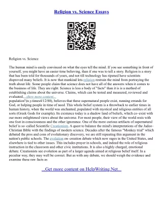 Essay On Religion And Science