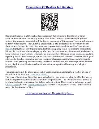 Realism Essay