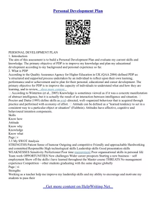 Personal Development Essays