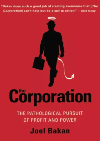 ❤️PDF⚡️ The Corporation: The Pathological Pursuit of Profit and Power