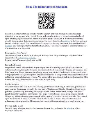 Essay On The Importance Of Education