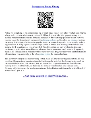Voting Essay