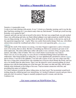 Short Narrative Essay Examples