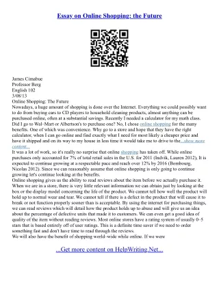 Essay Online Shopping