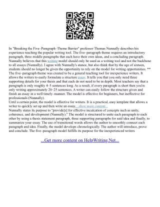5 Paragraph Essay Structure