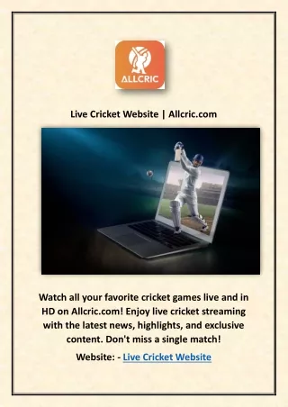 Live Cricket Website | Allcric.com