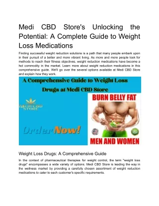 Medi CBD Store's Unlocking the Potential_ A Complete Guide to Weight Loss Medications